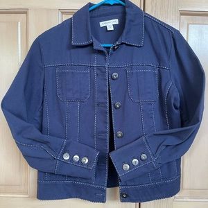 Coldwater Creek Blue Denim Jacket with top stitching